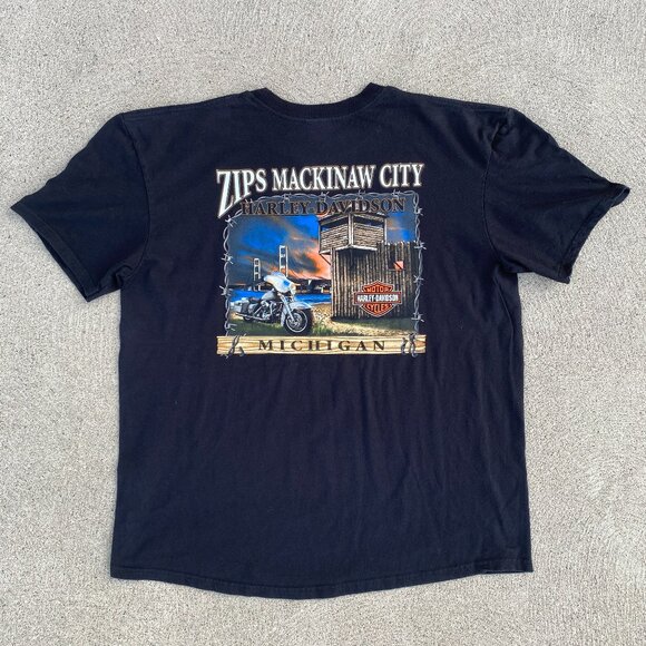 Y2K 2009 Harley-Davidson Mackinaw Michigan t-shirt - Picture 1 of 2
